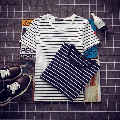 韩版网红条纹短袖学生党,网红条纹短袖，学生党的时尚新宠